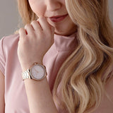 Buy Shop Michael Kors Layton Three Hand Pink Dial Rose Gold Steel Strap Watch For Women - MK6848 USA Online
