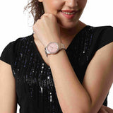 Buy Shop Michael Kors Layton Three Hand Pink Dial Rose Gold Steel Strap Watch For Women - MK6848 USA Online