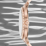 Buy Shop Michael Kors Layton Three Hand Pink Dial Rose Gold Steel Strap Watch For Women - MK6848 USA Online