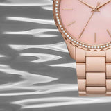 Buy Shop Michael Kors Layton Three Hand Pink Dial Rose Gold Steel Strap Watch For Women - MK6848 USA Online