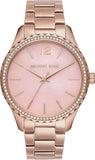 Buy Shop Michael Kors Layton Three Hand Pink Dial Rose Gold Steel Strap Watch For Women - MK6848 USA Online