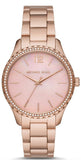 Buy Shop Michael Kors Layton Three Hand Pink Dial Rose Gold Steel Strap Watch For Women - MK6848 USA Online