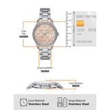 Buy Shop Michael Kors Layton Three Hand Pink Dial Silver Steel Strap Watch For Women - MK7298 USA Online