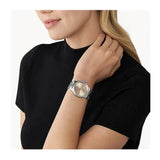 Buy Shop Michael Kors Layton Three Hand Pink Dial Silver Steel Strap Watch For Women - MK7298 USA Online
