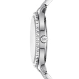 Buy Shop Michael Kors Layton Three Hand Pink Dial Silver Steel Strap Watch For Women - MK7298 USA Online