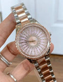 Buy Shop Michael Kors Layton Three Hand Pink Dial Two Tone Steel Strap Watch For Women - MK6894 USA Online