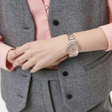 Buy Shop Michael Kors Layton Three Hand Pink Dial Two Tone Steel Strap Watch For Women - MK6894 USA Online