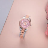 Buy Shop Michael Kors Layton Three Hand Pink Dial Two Tone Steel Strap Watch For Women - MK6894 USA Online