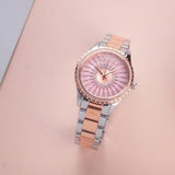 Buy Shop Michael Kors Layton Three Hand Pink Dial Two Tone Steel Strap Watch For Women - MK6894 USA Online