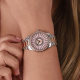 Buy Shop Michael Kors Layton Three Hand Pink Dial Two Tone Steel Strap Watch For Women - MK6894 USA Online