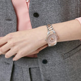 Buy Shop Michael Kors Layton Three Hand Pink Dial Two Tone Steel Strap Watch For Women - MK6894 USA Online