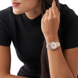 Buy Shop Michael Kors Layton Three Hand Pink Dial Two Tone Steel Strap Watch For Women - MK6894 USA Online
