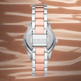 Buy Shop Michael Kors Layton Three Hand Pink Dial Two Tone Steel Strap Watch For Women - MK6894 USA Online