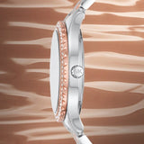 Buy Shop Michael Kors Layton Three Hand Pink Dial Two Tone Steel Strap Watch For Women - MK6894 USA Online