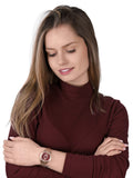 Buy Shop Michael Kors Layton Three Hand Red Dial Rose Gold Steel Strap Watch For Women - MK6893 USA Online