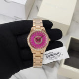 Buy Shop Michael Kors Layton Three Hand Red Dial Rose Gold Steel Strap Watch For Women - MK6893 USA Online