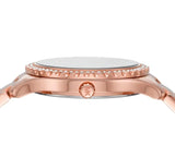 Buy Shop Michael Kors Layton Three Hand Red Dial Rose Gold Steel Strap Watch For Women - MK6893 USA Online