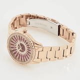 Buy Shop Michael Kors Layton Three Hand Red Dial Rose Gold Steel Strap Watch For Women - MK6893 USA Online
