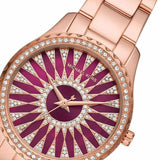 Buy Shop Michael Kors Layton Three Hand Red Dial Rose Gold Steel Strap Watch For Women - MK6893 USA Online