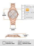 Buy Shop Michael Kors Layton Three Hand Silver Dial Rose Gold Steel Strap Watch For Women - MK7297 USA Online