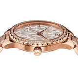 Buy Shop Michael Kors Layton Three Hand Silver Dial Rose Gold Steel Strap Watch For Women - MK7297 USA Online