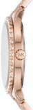 Buy Shop Michael Kors Layton Three Hand Silver Dial Rose Gold Steel Strap Watch For Women - MK7297 USA Online