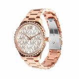 Buy Shop Michael Kors Layton Three Hand Silver Dial Rose Gold Steel Strap Watch For Women - MK7297 USA Online