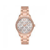 Buy Shop Michael Kors Layton Three Hand Silver Dial Rose Gold Steel Strap Watch For Women - MK7297 USA Online