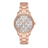 Buy Shop Michael Kors Layton Three Hand Silver Dial Rose Gold Steel Strap Watch For Women - MK7297 USA Online