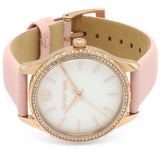 Buy Shop Michael Kors Layton Three-Hand White Dial Pink Leather Strap Watch for Women - MK2909 USA Online