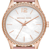 Buy Shop Michael Kors Layton Three-Hand White Dial Pink Leather Strap Watch for Women - MK2909 USA Online