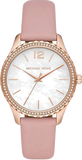 Buy Shop Michael Kors Layton Three-Hand White Dial Pink Leather Strap Watch for Women - MK2909 USA Online