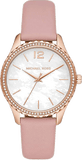 Buy Shop Michael Kors Layton Three-Hand White Dial Pink Leather Strap Watch for Women - MK2909 USA Online