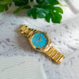 Buy Shop Michael Kors Lennox Analog Blue Dial Gold Steel Strap Watch for Women - MK7460 USA Online