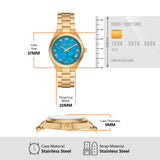 Buy Shop Michael Kors Lennox Analog Blue Dial Gold Steel Strap Watch for Women - MK7460 USA Online