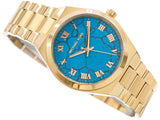 Buy Shop Michael Kors Lennox Analog Blue Dial Gold Steel Strap Watch for Women - MK7460 USA Online