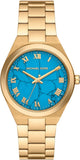Buy Shop Michael Kors Lennox Analog Blue Dial Gold Steel Strap Watch for Women - MK7460 USA Online