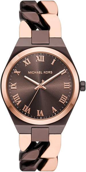 Buy Shop Michael Kors Lennox Analog Brown Dial Two Tone Steel Strap Watch for Women - MK7501 USA Online
