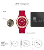 Buy Shop Michael Kors Lennox Analog Crystals Red Dial Red Steel Strap Watch for Women - MK7455 USA Online