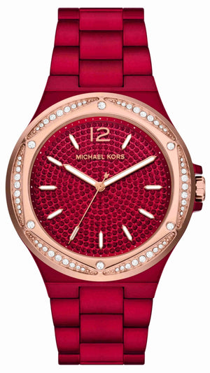 Buy Shop Michael Kors Lennox Analog Crystals Red Dial Red Steel Strap Watch for Women - MK7455 USA Online