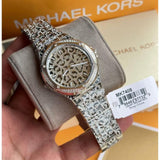 Buy Shop Michael Kors Lennox Analog Crystals Silver Dial Silver Steel Strap Watch For Women - MK7408 USA Online