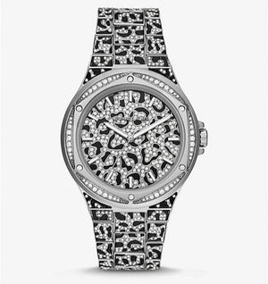 Buy Shop Michael Kors Lennox Analog Crystals Silver Dial Silver Steel Strap Watch For Women - MK7408 USA Online