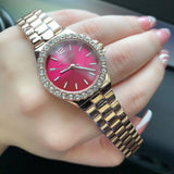 Buy Shop Michael Kors Lennox Analog Pink Dial Rose Gold Steel Strap Watch For Women - MK7396 USA Online