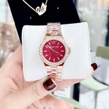 Buy Shop Michael Kors Lennox Analog Pink Dial Rose Gold Steel Strap Watch For Women - MK7396 USA Online