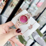 Buy Shop Michael Kors Lennox Analog Pink Dial Rose Gold Steel Strap Watch For Women - MK7396 USA Online