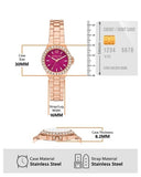 Buy Shop Michael Kors Lennox Analog Pink Dial Rose Gold Steel Strap Watch For Women - MK7396 USA Online