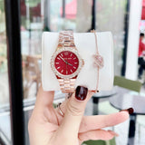Buy Shop Michael Kors Lennox Analog Pink Dial Rose Gold Steel Strap Watch For Women - MK7396 USA Online