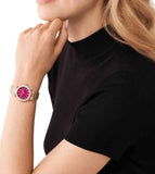 Buy Shop Michael Kors Lennox Analog Pink Dial Rose Gold Steel Strap Watch For Women - MK7396 USA Online