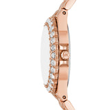 Buy Shop Michael Kors Lennox Analog Pink Dial Rose Gold Steel Strap Watch For Women - MK7396 USA Online