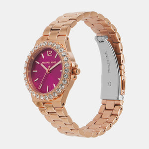 Buy Shop Michael Kors Lennox Analog Pink Dial Rose Gold Steel Strap Watch For Women - MK7396 USA Online